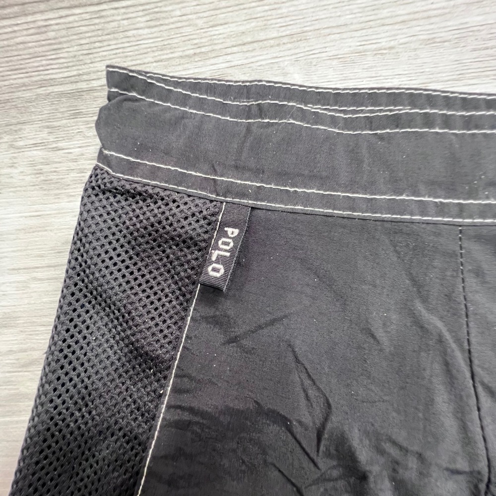 Polo Sport Ralph Lauren Mens Black Nylon Board Shorts Mesh Side Logo Size 40 - Picture 7 of 13